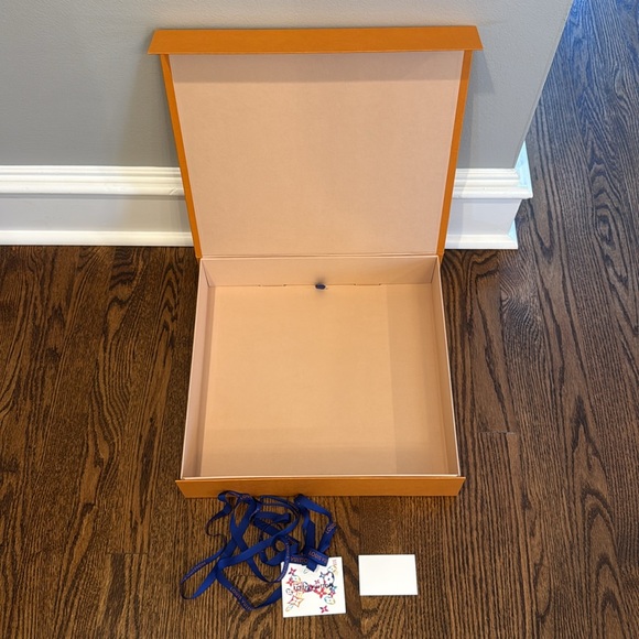 Louis Vuitton Gold Orange Blue Empty Shirt Gift Box Ribbon Gift Receipt Tag - Picture 5 of 13